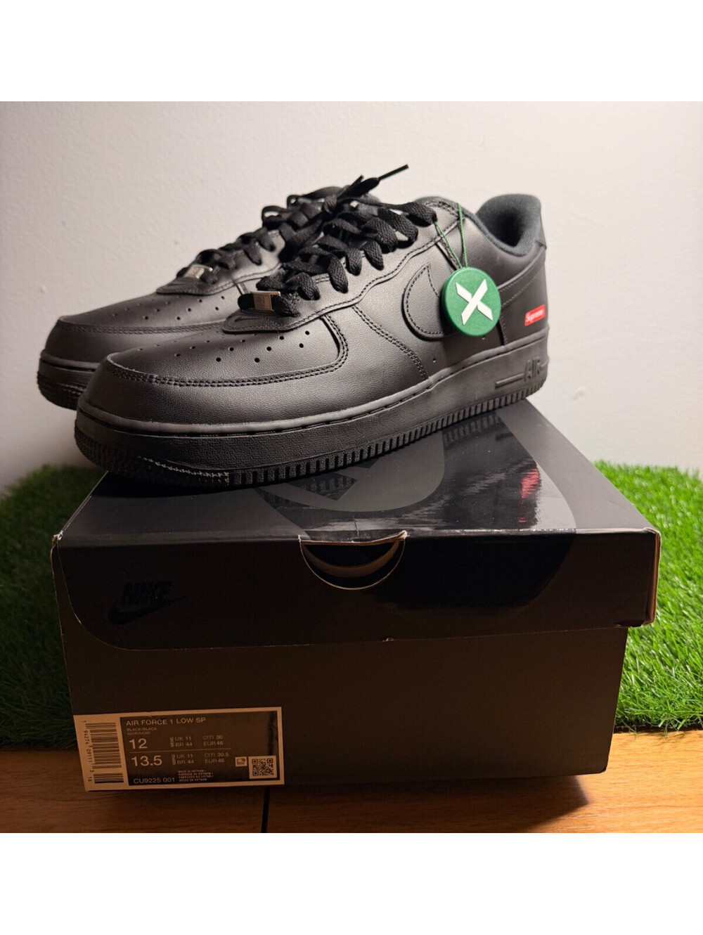 Nike Air Force 1 Low Supreme Blk CU9225-001 Mens Size 12 NEW